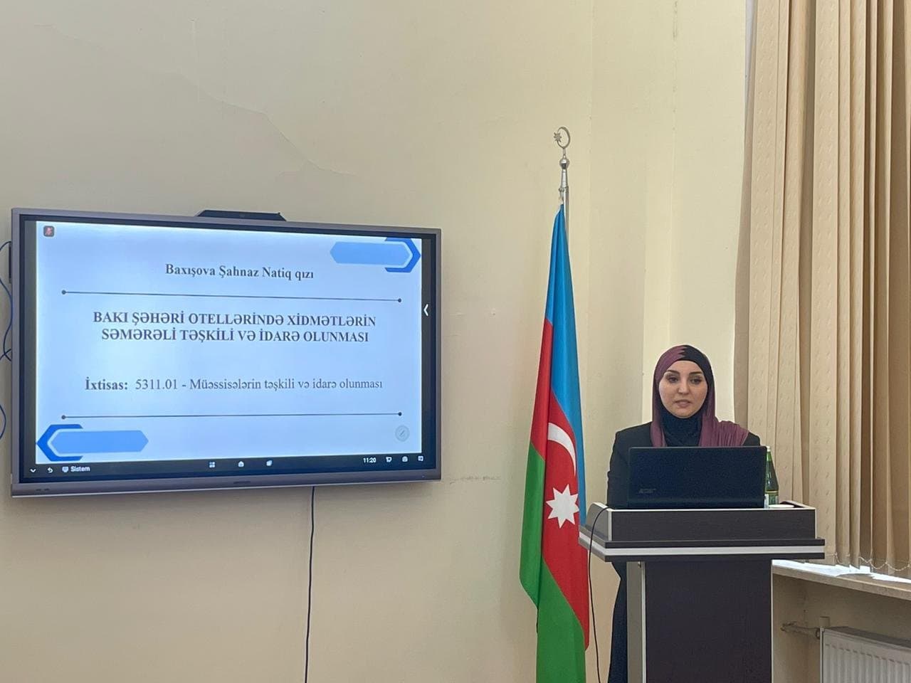 “Bakı şəhəri otellərində xidmətlərin səmərəli təşkili və idarə olunması” mövzusunda dissertasiya işi müdafiə olunub 2