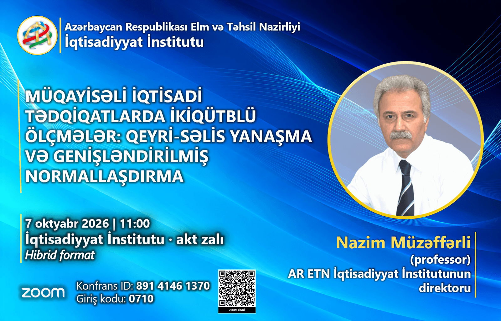 Professor Nazim Müzəffərli Daimi Elmi Seminarda çıxış edəcək 1