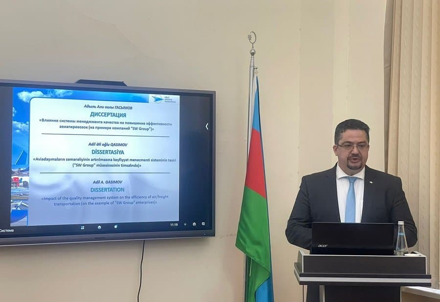 “Keyfiyyət menecmenti sisteminin aviadaşımaların səmərəliliyinin artırılmasına təsiri” mövzusunda dissertasiya işi müdafiə olunub 2
